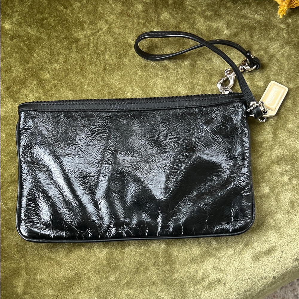 Coach Black and Cream Wristlet - Picture 2 of 4